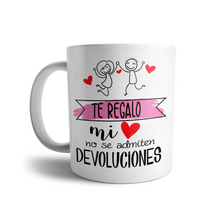 Cargar imagen en el visor de la galería, MUGS PAREJA TE REGALO MI CORAZÓN
